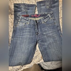 Stylish Blue Women's Jeans Rock And Roll Cowgirl